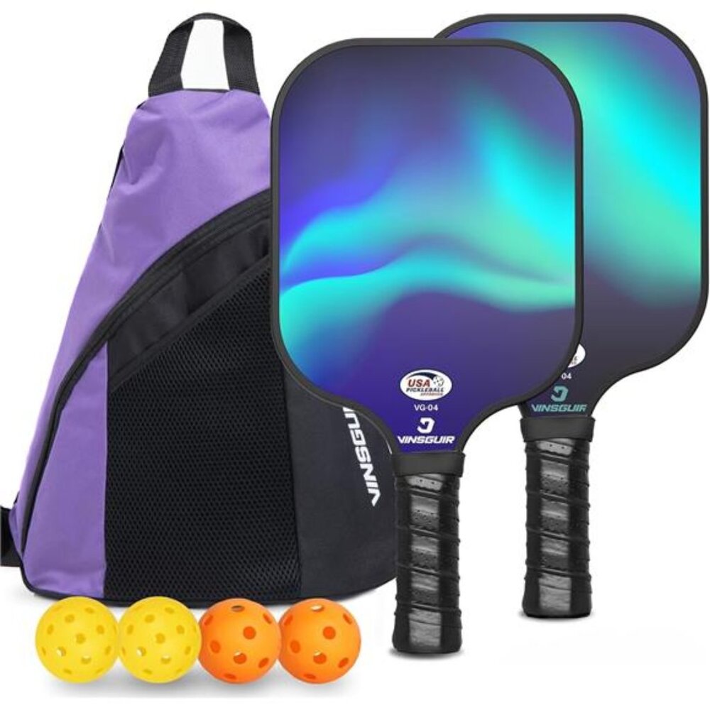 Pickleball Paddles Fiberglass Pickleball Paddles Set of 2 Lightweight Pickleball
